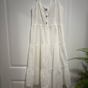 Zara White Eyelet Dress